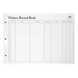 Concord CD14P Refill for Visitors Book 50 Sheets 2000 Entries 230x355mm Ref 85801, black