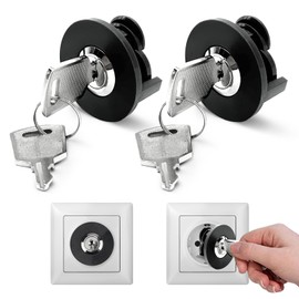 Pack of 2 Socket Lock, Lockable Socket, Child Safety Socket, Prevent Power Theft, Protects Against Abuse, Widely Used Indoors and Outdoors (2)