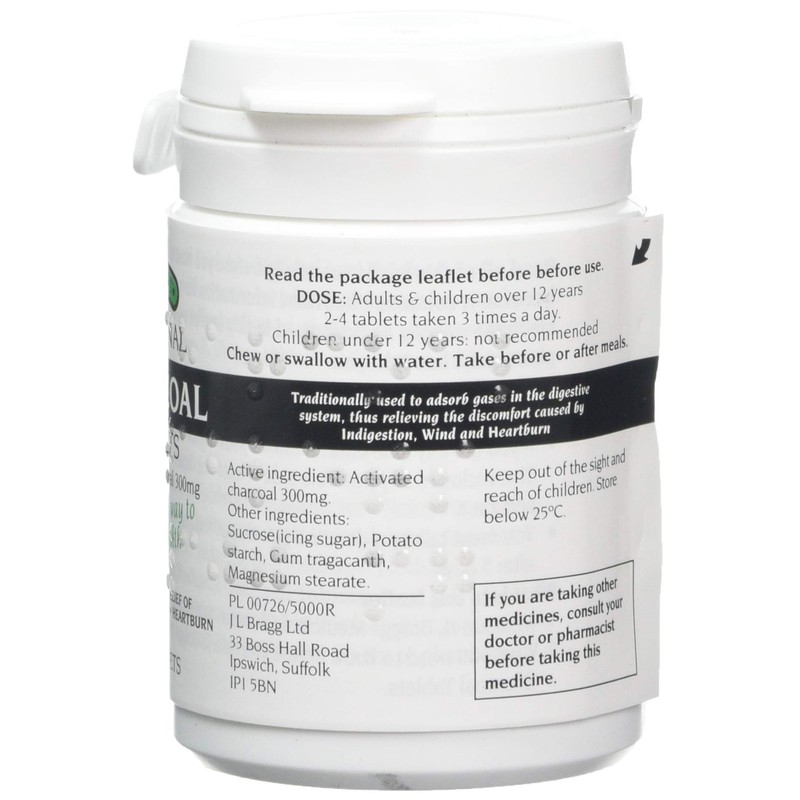 J.L Bragg's Charcoal Tablets 100, Pack of 3