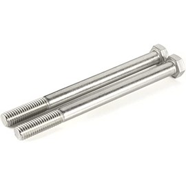 1/2-13 x 10" Hex Head Screw Bolt, Partially Threaded, Stainless Steel 18-8 (304), Plain Finish, Quantity 2