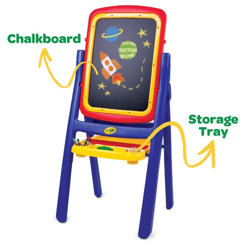 Crayola Qwikflip 2-Sided Kids Easel – 360° Rotating Magnetic Whiteboard