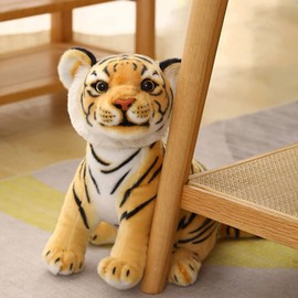 23 cm Tiger Plush Toy, Realistic Tiger Cuddly Toy, Baby Plush Doll, Soft Toy Cushion, Plush Toy, Small Tiger Baby Plush Toy, Tiger Brown Cuddly Toy, Soft Plush Toy, Gift for Children