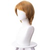 abouder Men Brown Cosplay Wig Short Layered Natural Fluffy Hair