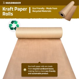 Sandbaggy Heavy Duty Kraft Paper Rolls - 75 lb. Recycled Paper for Shipping, Packaging, and Wrapping - Made in America (1 roll - 3 ft x 50 feet/roll (150 sq ft), Brown)