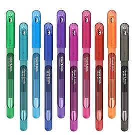 Newell Brands 10 x Papermate InkJoy Capped Gel Ink Pens, 0.7mm Medium Nib, Across 10 Colours - Loose in Plain Packaging, MIX 7