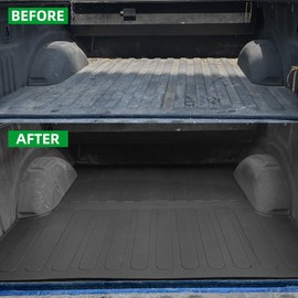 HerKoTianGo Floor Mats Custom Fit for 2024 Toyota Tacoma Bed Mat（Only Fit 5-ft） TPE All Weather Protection Waterproof Anti-Slip Car Floor Liner Complete Set of Black 2024 Toyota Tacoma Accessories