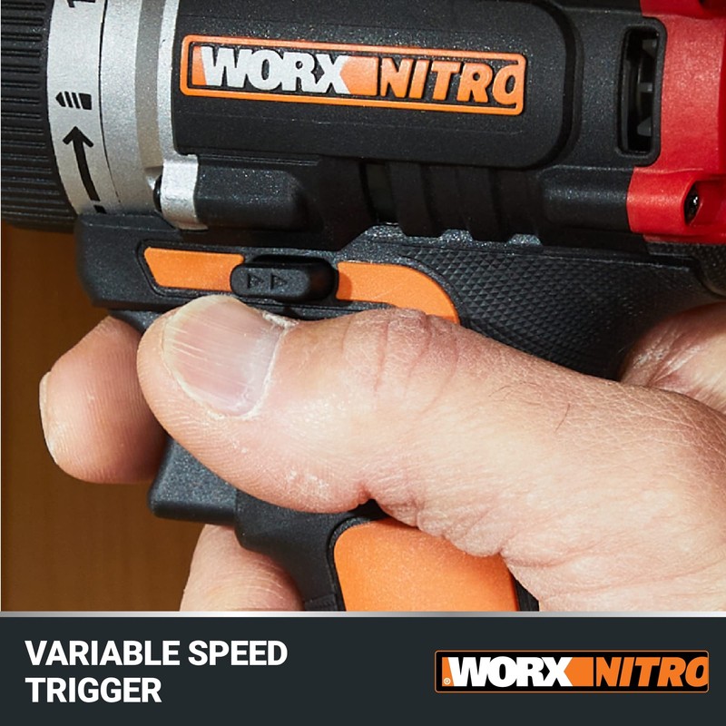 Worx Nitro 20V Cordless 1/2" Drill Driver With Brushless Motor,