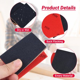 30 PCS 180-3000 Grit Sanding Sponge,Soft Foam Sanding Block,Ultra Fine Sanding Pads Wet Dry Sandpaper Sponge for Model Drywall Metal Wood Furniture Polishing