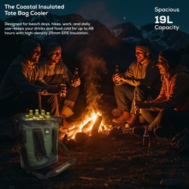 Quiksilver Tote Insulated Cooler Bag, Large Soft Bag with IPX7 Waterproof Zipper, Leakproof Tote – Bags Insulated for Travel, Grocery, Beach, Picnic, Outdoor Use