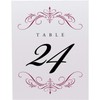Classic Flourish Wedding Table Numbers, Burgundy, 1-10, Double Sided, Tent