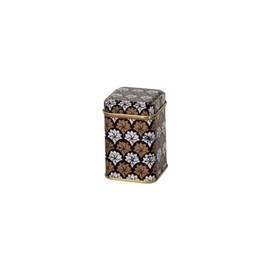 Lotus Dream - Retro/Vintage Style Square Tea Caddy/Kitchen Storage Tin - Copper & Cream (25 g)