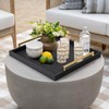Extra Black Large Serving Tray with Handles for Ottoman,Versatile Shagreen