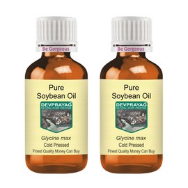 Devprayag Pure Soybean Oil (Glycine max) Natural Therapeutic Grade Cold Pressed (Pack of Two) 100ml X 2 (6.76 oz)