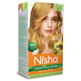 Nisha Creme Hair Color Golden Blonde 8.1 (150 ml)