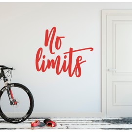 24"x20" No Limits Workout Success Goal Positive Thinking Challenge Extreme Sports Fitness Wall Decal Sticker Art Mural Home Decor