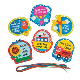 Fun Express God's Love Lacing Cards - 24 Pieces - Educational and Learning Activities for Kids