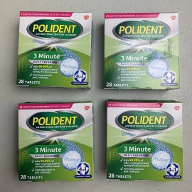 Polident Lot Of 4 Boxes 112 Tabs Denture Cleaning Tablets 28 Tabs Each EXP 9/27