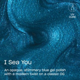OPI GELement I Sea You | Opaque Cool Bright Blue Silver Shimmer LED Cure Gel Nail Polish | DIY Salon Quality Gel Manicure | Vegan Formula, Durable Wear with High Shine Finish | 0.3 Fl Oz.
