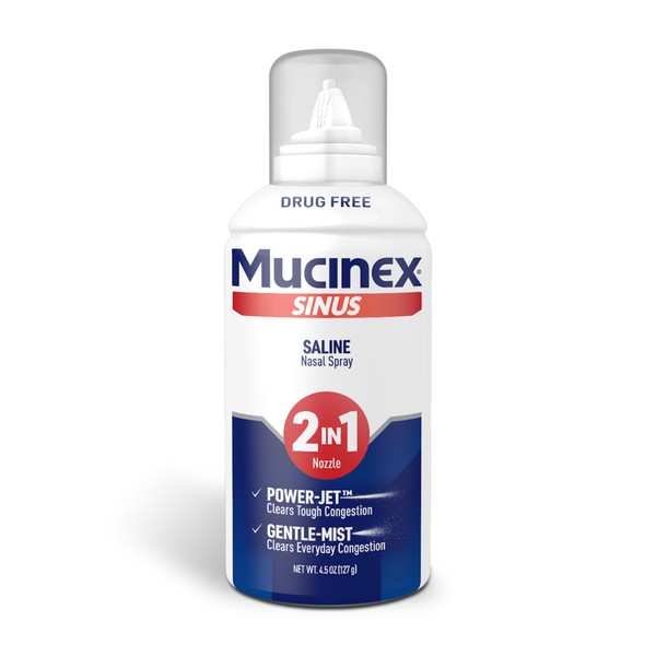 Mucinex Sinus Saline Nasal Spray & Sinus Rinse, Drug-Free, Additive