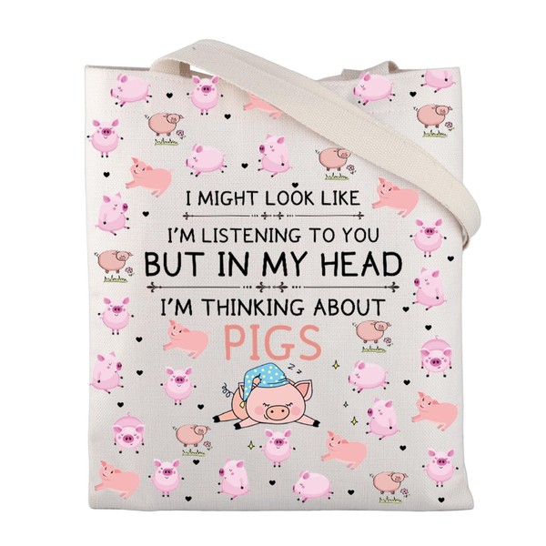 FUSTMW Pig Tote Bag Pig Lover Gifts Funny Pig Gifts