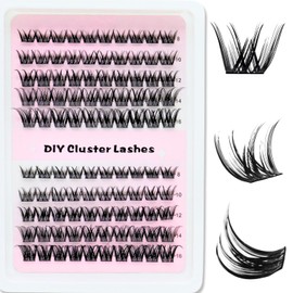 KEYRI 120 Pieces Individual Eyelashes Cluster Lashes Kit DIY Eye Lashes Extension Suitable for All Makeup Looks Durable Ultra Lightweight Black Eyelash Clusters for Girls and Women (8-16mm Mix)