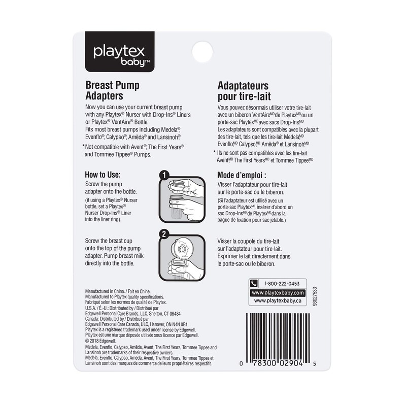 Playtex Baby Breast Pump Adapters, 2 Count