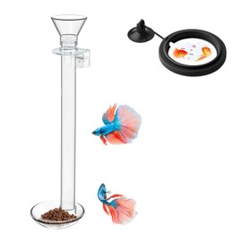 Acrylic Shrimp Feeder Tube (Clip Type) with Feeding Ring and Tube Brush, Fish Feeding Kit for Aquarium and Fish Tank, Overall Length 11.8 Inch