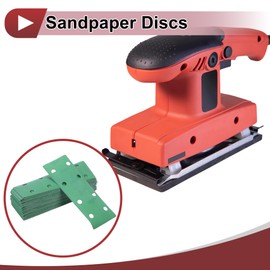 HEROFFIX 50 Pcs Sanding Discs Wet Dry Waterproof Hook & Loop Sandpaper for Woodworking, Automotive Refinishing 7.80"x2.76" 8 Hole 600 Grit Green White Corundum