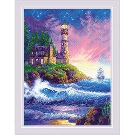 RIOLIS - Lighthouse 2022, Cross Stitch Kits 11¾" x 15¾", Cross Stitch Kits for Beginners & Advanced, Crossstitching Kit Adult, Embroidery Counted Stitching Kit