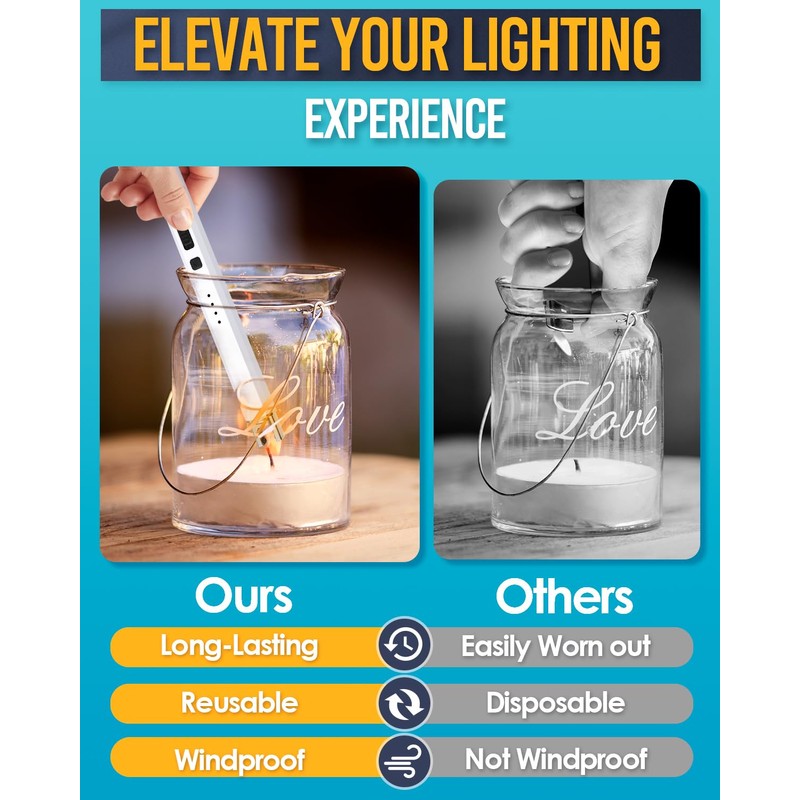 Electric Lighter for Candle USB Rechargeable - 2 Pack Stocking