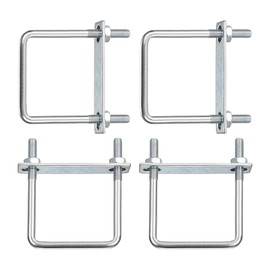 DTGN M8 x 70 x 120mm (Screw Diameter x Width x Length) Square U-Bolts Set of 4 - Ideal for Trailer Pipe Replacement Parts Carbon Steel U-Bolts