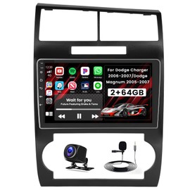 Inefala 2+64G Android 13 CarPlay Car Stereo Radio for Dodge Charger 2006-2007 for Dodge Magnum 2005-2007, 9'' HD Touch Screen Android Auto, AHD Backup Camera, Bluetooth, GPS, WiFi, FM RDS