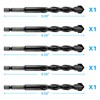 5-Piece 1/2” Masonry Drill Bits for Concrete Tiles Stone, 1/2