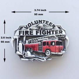 JEAN'S FRIEND Vintage Style Fire Truck FireFighter Enamel Belt Buckle also Stock in the US