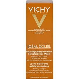 Vichy Ideal Soleil Self-Tanning Milk for Face and Body, Self Tanner with Shea Butter, For Up to 8 Hours of Moisture and a Uniform Tan, 100 ml