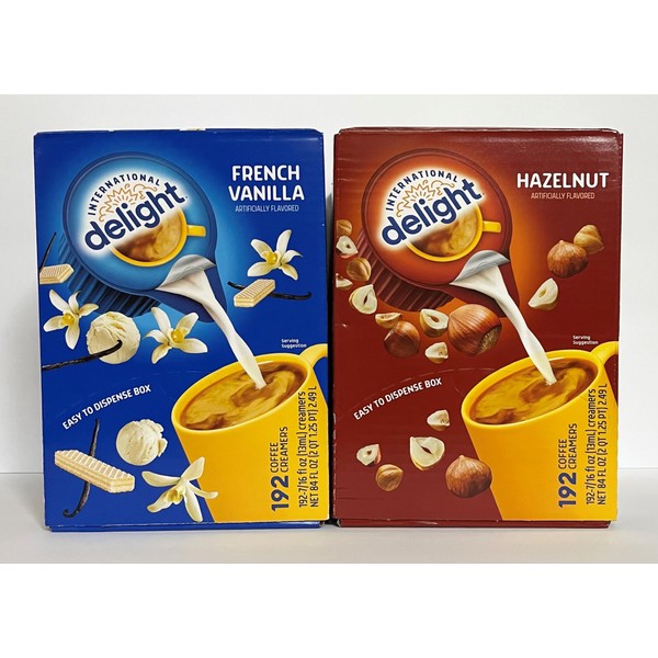 French Vanilla Single Serve Portions 192 Count AND Hazelnut Single