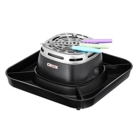 CRUX Marshmallow S'mores Maker - Smores Kit With Marshmallow Roasting Sticks and 4 Trays for Graham Crackers, Chocolate, and Marshmallows - Movie Night Supplies - Black