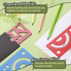 HARFINGTON 3pcs Multifunctional Geometric Rulers 15cm Metric and SAE Aluminum