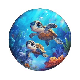Baby Turtle Sea Spare Tire Cover Wheel Protectors for Rv Camper Travel Trailer SUV Truck 15 Inch
