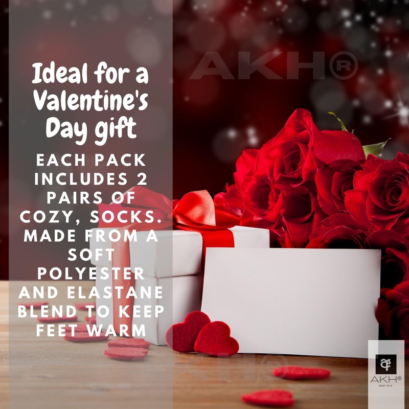 AKH® Valentine's Day Couple Socks | 2 Pairs | UK