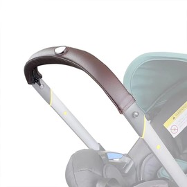MINILUJIA Removable Zipper PU Leather Handlebar Cover Sleeve Protect Case Compatible with Doona Car Seat & Strollers (BROWN)