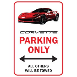 Corvette C6 Parking Only Aluminum Garage Sign