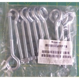 FABORY (10PK) Routing Eye Bolt, ZP, Nut, Shank D 3/8 in, (G)