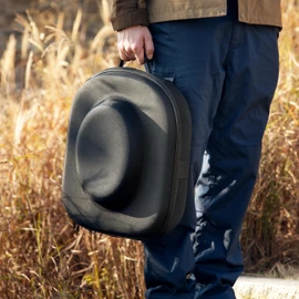 Ozueccr Cowboy Hat Travel Case – Crushproof Carrier for Cowboy, Panama & Tweed Hats with Carrying Handle, Shoulder and Luggage Strap, For Travel and At-Home Storage (Large)