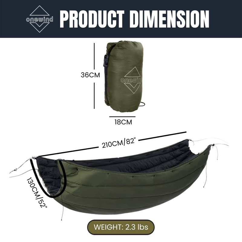 Onewind Camping Hammock Underquilt, Dupont Sorona Insulation Under Quilt, Lightweight