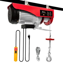 FITHOIST Electric Hoist,440 lbs Material Handling Too,Single/Double Slings Electric Winch,13 ft Remote Control,39 ft Single Cable Lifting Height,Zinc-Plated Steel Wire Hoist for Garage, Warehouses
