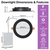SikSog Smart Recessed Lighting 4 Inch Black RGBCW Color Changing