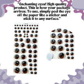 5-M: Assorted 3D Resin Googly & Wiggle Eyes (58 Pcs/29 Pairs, 5mm-22mm, Various Sizes) – Brown- Self-Adhesive for DIY Crafts, Clay, Cold Porcelain, Polymer Clay, Sculptures, Amigurumi & DIY Projects