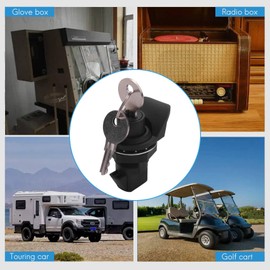 Krytavo 1 Verriegelungsset Ein-Knopf Verriegelung für Radio Box für Schiffsboote, Werkzeugkasten, elektronische Box, Schloss für Handschuhfach für Motorrad.