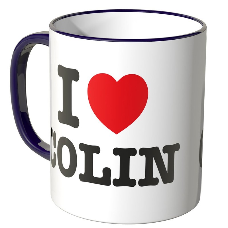 WANDKINGS® Tasse, Spruch: I Love Colin - LILA